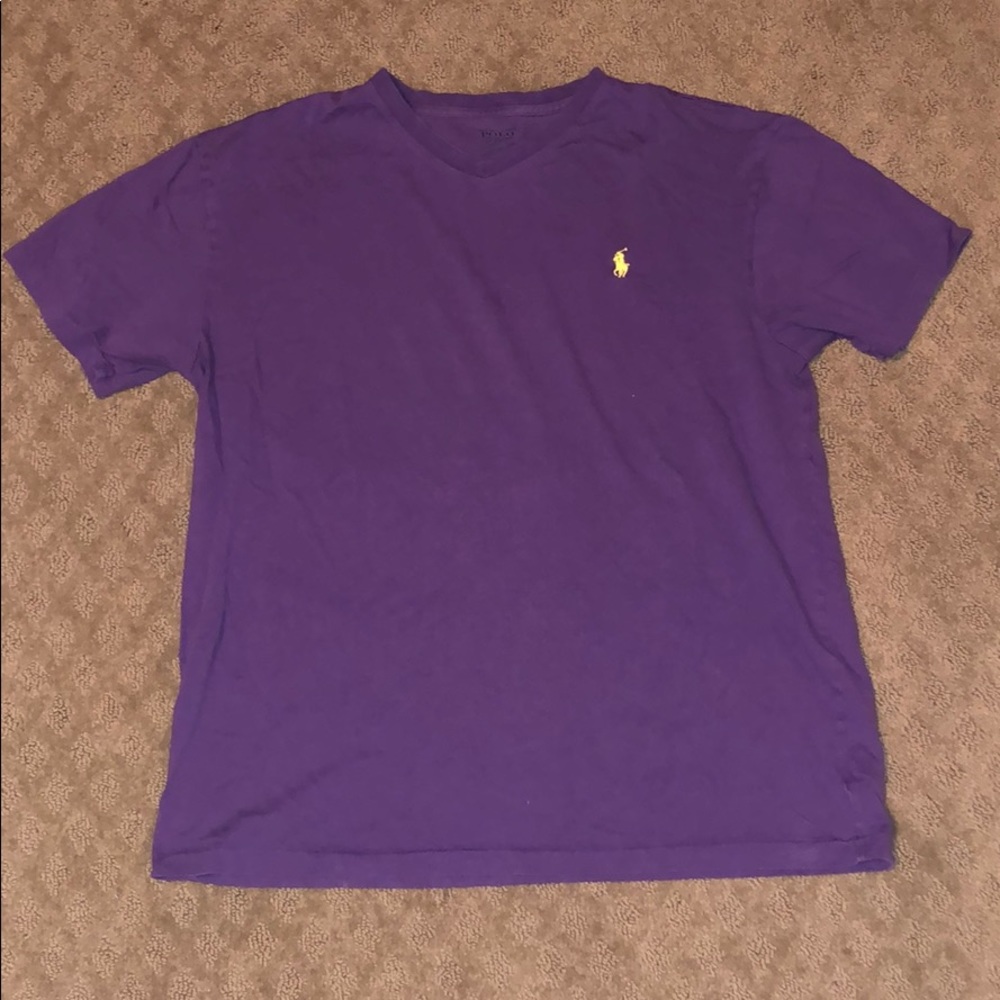 Purple Ralph Lauren V-Neck T-Shirt